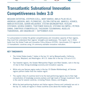Transatlantic Subnational Innovation Competitiveness Index 3.0